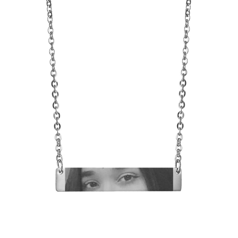 Custom Eyes Photo Necklace – Personalized Stainless Steel Engraved Name & Picture Jewelry for Women & Kids