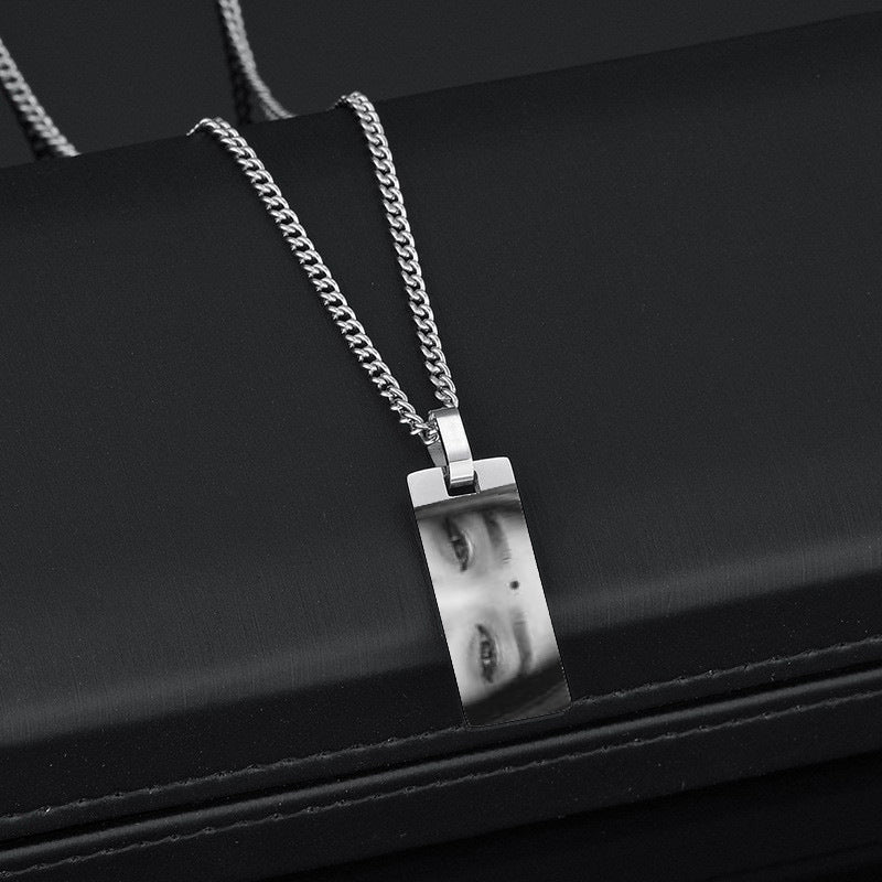 Custom Eyes Photo Necklace – Personalized Stainless Steel Engraved Name & Picture Jewelry for Women & Kids