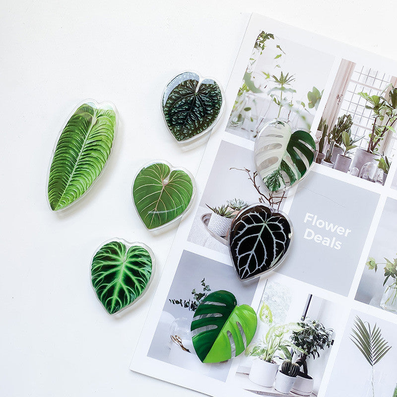 Cute Green Leaves Phone Finger Holder Stand – Adjustable Handband Grip Support